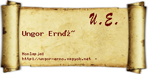 Ungor Ernő névjegykártya